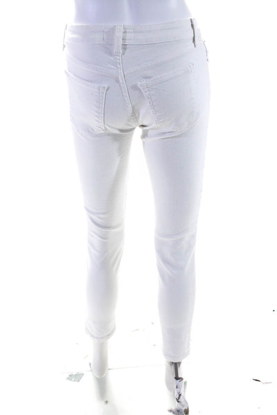 10 Crosby Derek Lam Womens Devi Mid Rise Authentic Skinny Jeans White Size 24