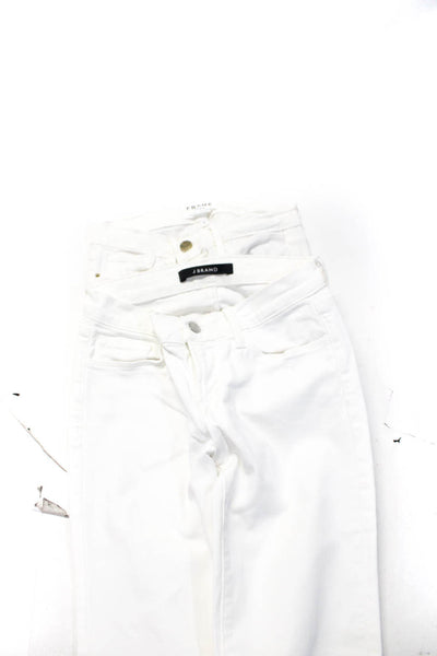 J Brand Frame Womens Capri Crop Skinny Jeans White Size 25 Lot 2