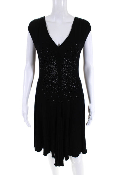 Twelfth Street by Cynthia Vincent Womens Black Bedazzled Shift Dress Size S