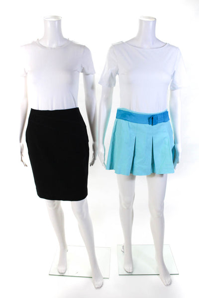Theory Magaschoni Collection Women's Mini Skirts Blue Black Size 2 Lot 2