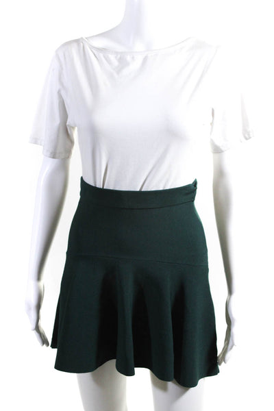Parker Women's High Low Knit Skater Skirt Green Size XS