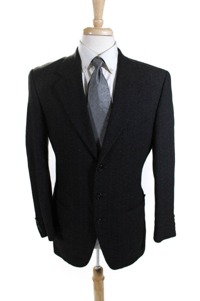 Joseph Abboud Mens Wool Three Button Blazer Jacket Black Size 38R