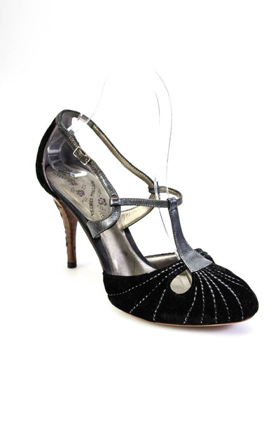 Bottega Veneta Women's Suede High Heels Black Size 37.5