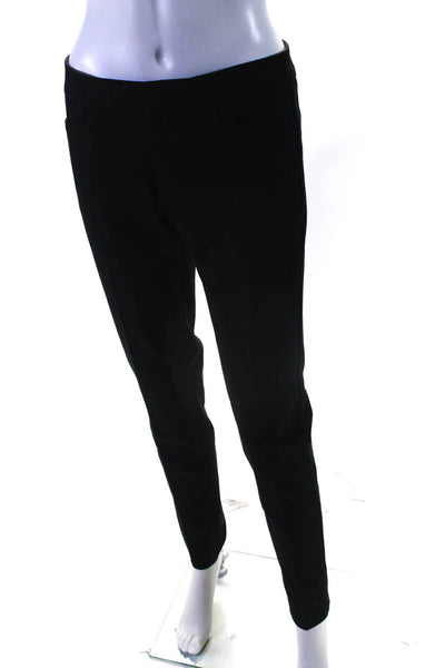 Ecru Womens Mid Rise Pleated Twill Skinny Pants Black Size 2