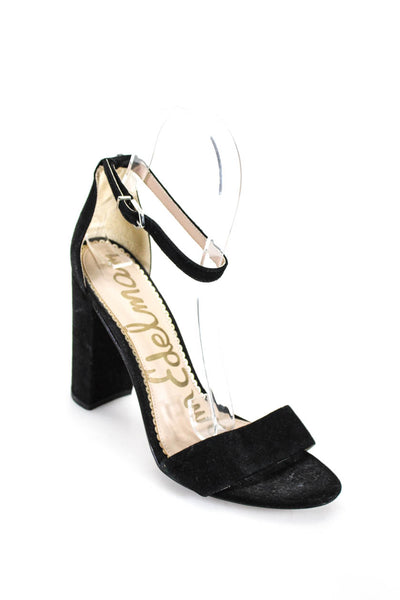 Sam Edelman Women's Suede Ankle Strap High Heel Black Size 7.5