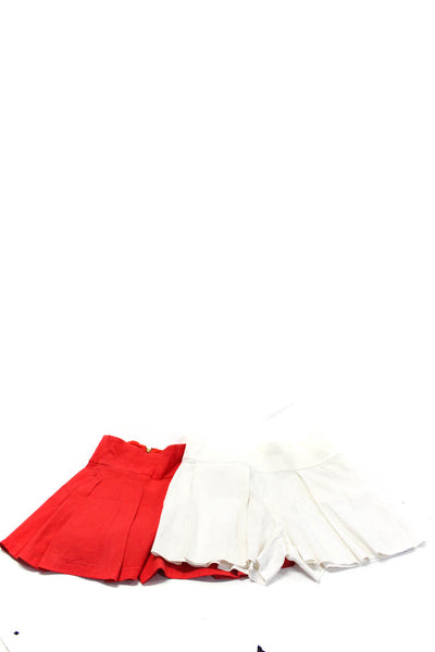 Artelier Nicole Miller Women's Pleated Shorts Red White Size 2 4 Lot 2