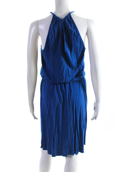 Trina Turk Women's Halter Belt Midi Dress Blue Size 2