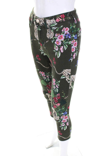L'Agence Women's Floral Capri Denim Pants Multicolor Size 24