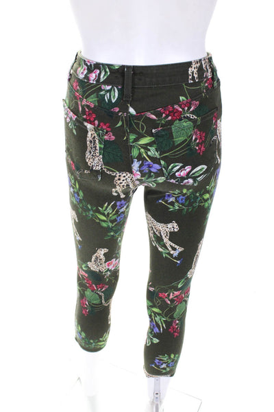 L'Agence Women's Floral Capri Denim Pants Multicolor Size 24