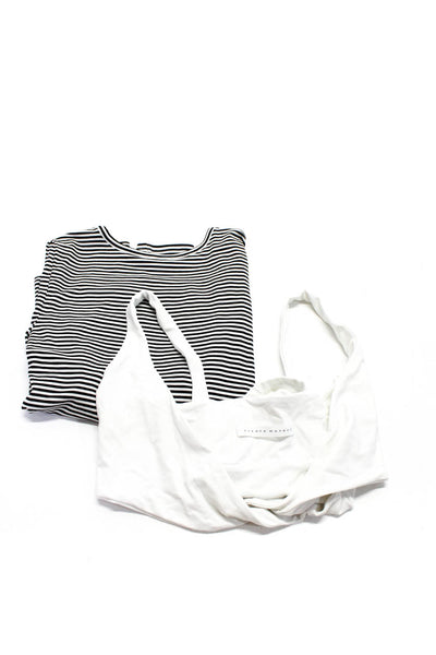 Susana Monaco Joie Womens Strappy Top Striped Shirt White Black XS Small Lot 2