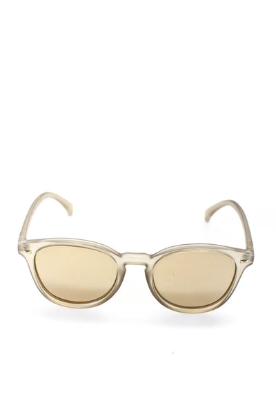 Le Specs Womens Matte Plastic Mirrored Lens Beige Sunglasses 140mm