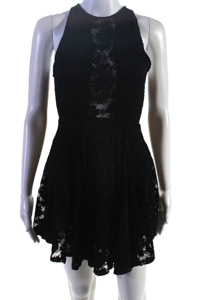 Nightcap by Carisa Rene Womens Lace Sleeveless A Line Dress Black Size 1