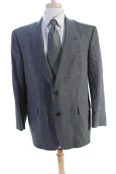 Hart Schaffner Marx Men's Single Vented Collared Two-Button Blazer Gray Size 44