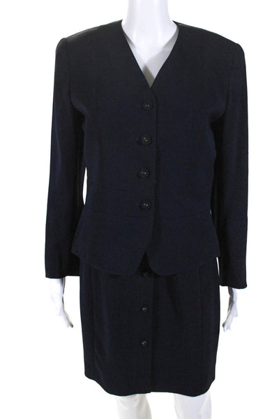 JH Collectibles Women's Sheath Dress Blazer Two Piece Set Navy Size 4P 8P