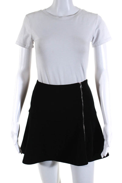 Thakoon Addition Women's A Line Zip Front Mini Skirt Black Size 2