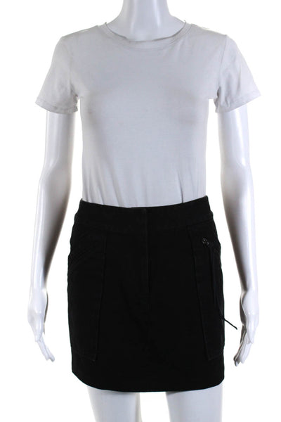 Jill Stuart Women's Denim Mini Skirt Black Size 2