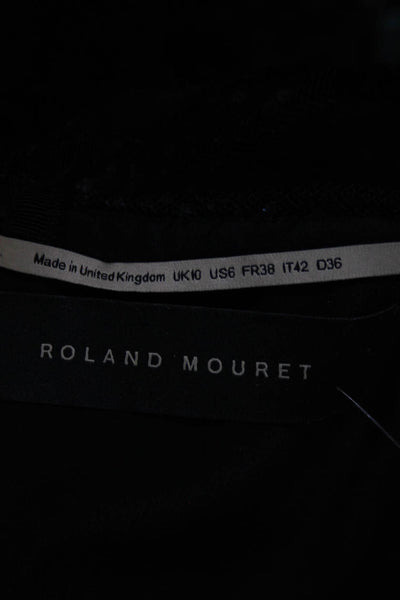Roland Mouret Womens Back Zip Cold Shoulder Kendray Tulle Jumpsuit Black Size 6