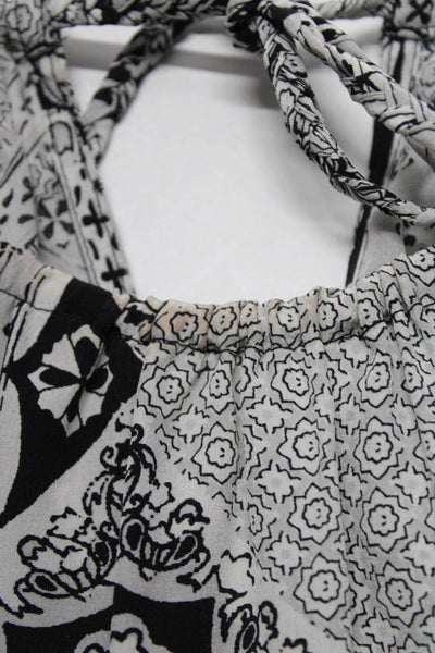 Joie Ella Moss Womens Silk Paisley Floral Shirts White Black Size Small Lot 3