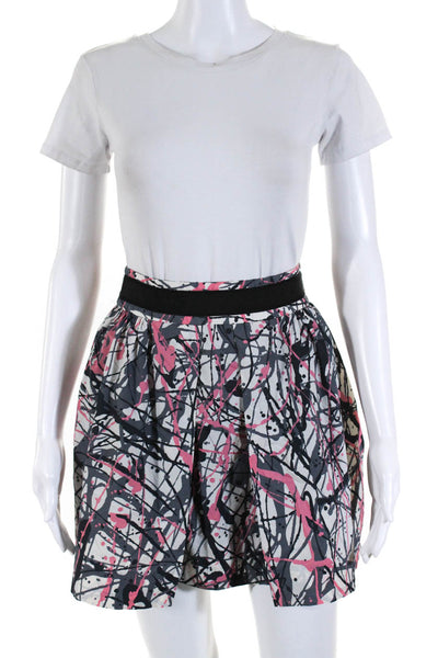 Milly Womens Splatter Print Mid Rise A-Line Mini Skirt Multicolor Size 2