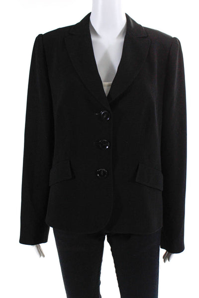 BASLER Womens Black Three Button Long Sleeve Blazer Jacket Size M