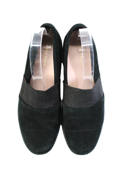 Taryn Rose Womens Glitter Elastic Slip-On Floral Print Shoes Black Size EUR37.5