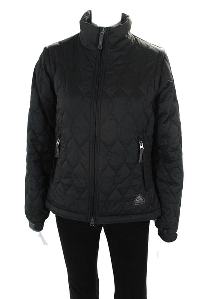 ACG Womens Quilted Full Zipper Jacket Black Size Small