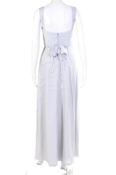 Amsale Women's Silk Sleeveless Maxi Dress Gray Size 0