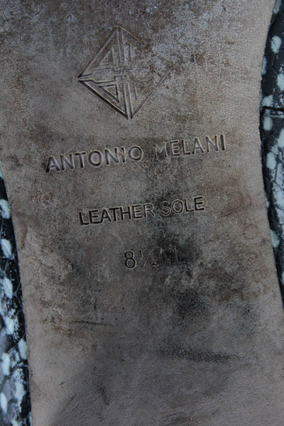 Antonio Melani Womens Leather Ballet Flats Black White Size 8.5 Medium