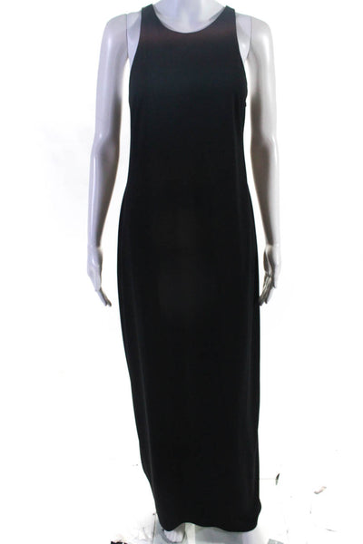 Laundry by Shelli Segal Womens Cross Strap Side Slit Midi Dress Black Size 10