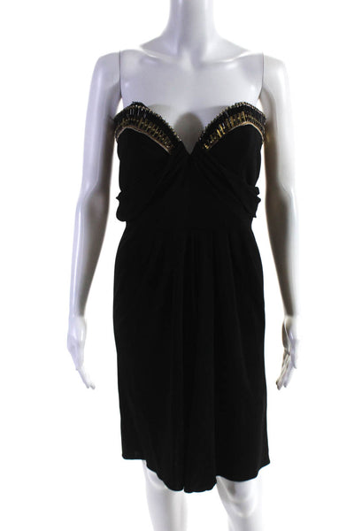 Badgley Mischka Women's Embellished Strapless Mini Dress Black Size 6