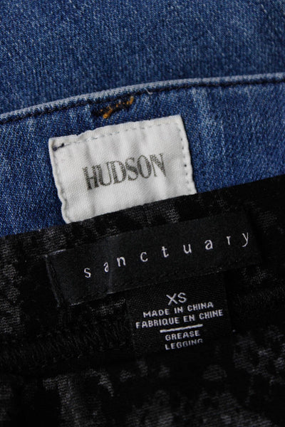 Hudson Sanctuary Womens Animal Skinny Ankle Cuff Jeans Blue Size XS 26 Lot 2