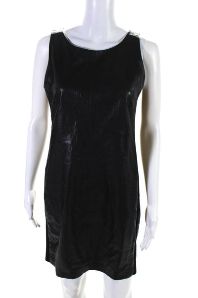 J Brand Women's Sleeveless Leather Sheath Dress Black Size M