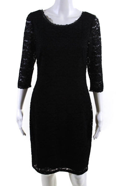 Eliza J Womens Lace Long Sleeve Body Con Dress Black Size 8