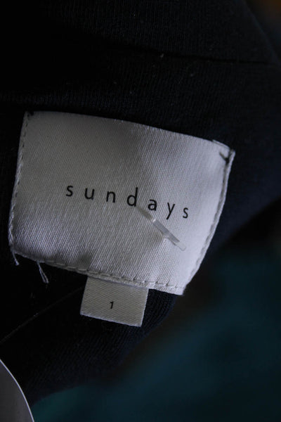 Sundays Womens Collared Open Blazer Jacket Navy Blue Size 1