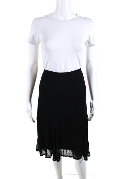 Max Studio Women's Stretch A Line Knee Length Skirt Black Size L