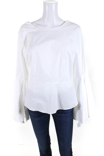 Nanette Lepore Women's Pleated Long Sleeve Blouse White Size L