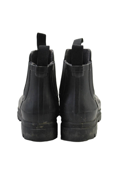 Everlane Womens Low Heel Rubber Chelsea Ankle Rain Boots Black Size 7