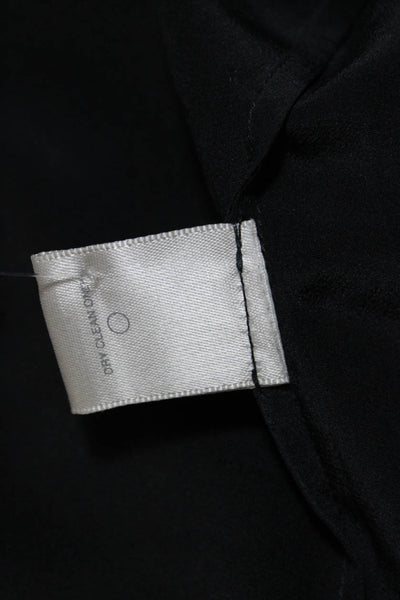 Jason Wu Womens Silk Floral Print Button Down Shirt Dress Black Size 6