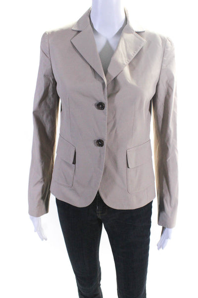 Brooks Brothers Womens Two Button Blazer Beige Size 2