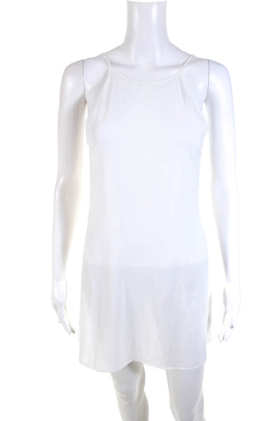 Theory Womens Spaghetti Strap Scoop Neck Sheer Mini Slip Dress White Size 0