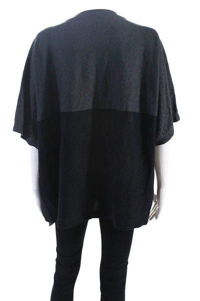 Allsaints Womens Aura Panel Tee Short Sleeve Sweater Gray Size Extra Small