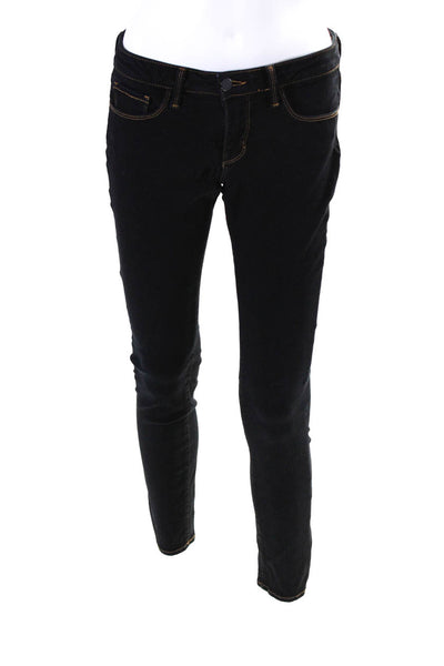 L Agence Womens Chantal Low Rise Skinny Jeans Black Denim Size 27