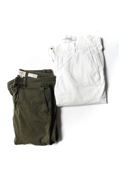 Chino Anthropologie J Brand Women's Casual Pants Green White Size 25 26 Lot 2