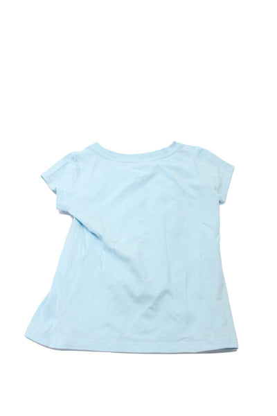 Moschino Kid Girls Printed Short Sleeve Cotton T-Shirt Blue Size 8
