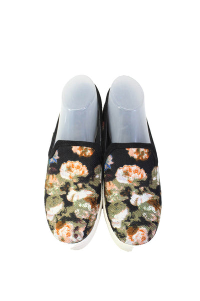 Sam Edelman Womens Black Floral Print Slip On Sneaker Shoes Size 8.5M