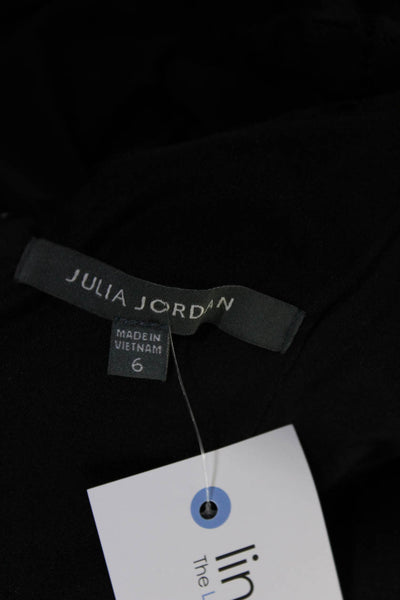 Julia Jordan Womens Lace Short Sleeve Wide Leg Jumpsuit Black Size 6