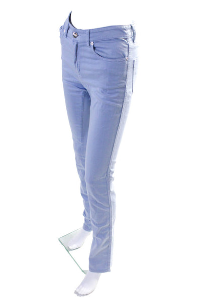 Armani Collezioni Womens Zip Front Solid Cotton Straight Jeans Blue Size 26