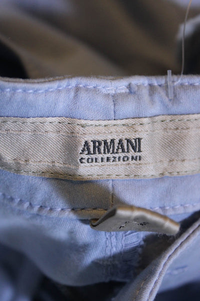 Armani Collezioni Womens Zip Front Solid Cotton Straight Jeans Blue Size 26