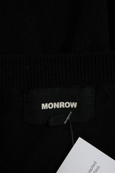 Monrow Women's Camo Sleeve Crewneck Sweatshirt Black Size XS