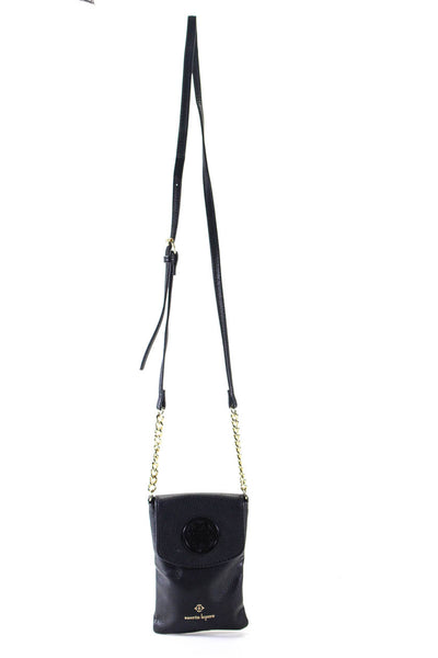 Nanette Lepore Womens Black Embellished Card Holder Crossbody Bag Handbag